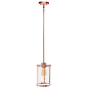 Rose Gold Cylinder Iron Ceiling Light With Clear Shades-Pendants-Hanging Lights-DECOROLALA