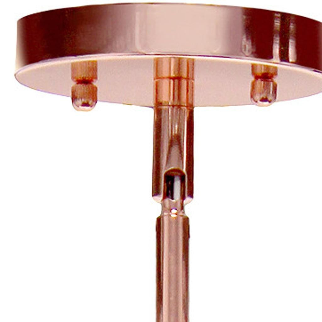 Rose Gold Cylinder Iron Ceiling Light With Clear Shades-Pendants-Hanging Lights-DECOROLALA