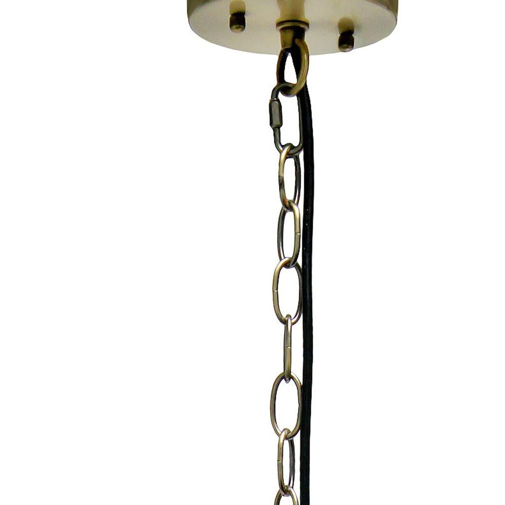 Antiqued Brass Caged Iron Ceiling Light With Antiqued Brass Shades-Pendants-Hanging Lights-DECOROLALA