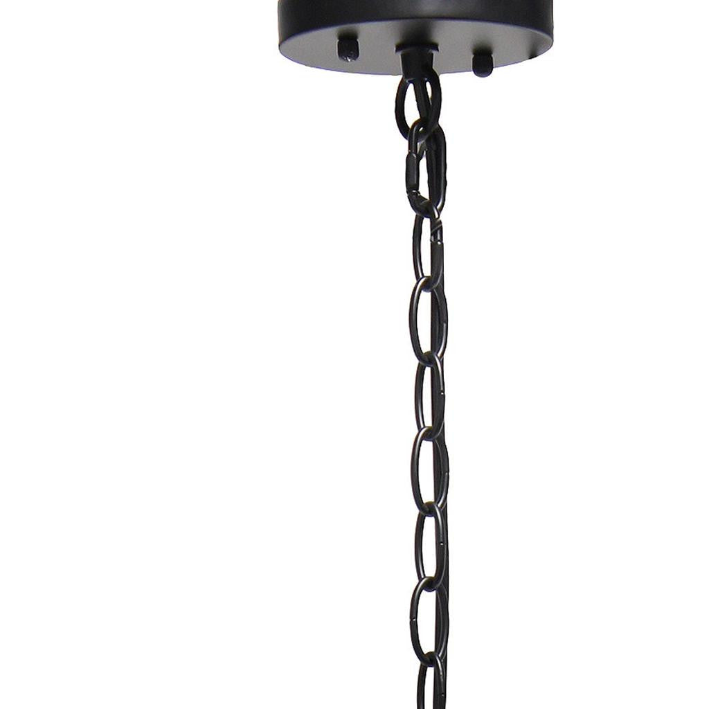 Black Caged Iron Ceiling Light With Black Shades-Pendants-Hanging Lights-DECOROLALA