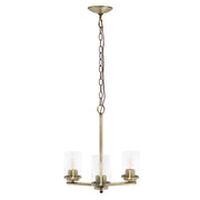 Antiqued Brass Chandelier Iron Ceiling Light With Clear Shades-Pendants-Hanging Lights-DECOROLALA