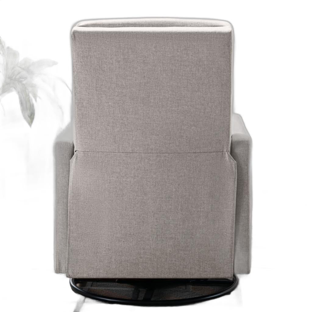 26" Tan Tufted Linen Swivel Manual Recliner-0