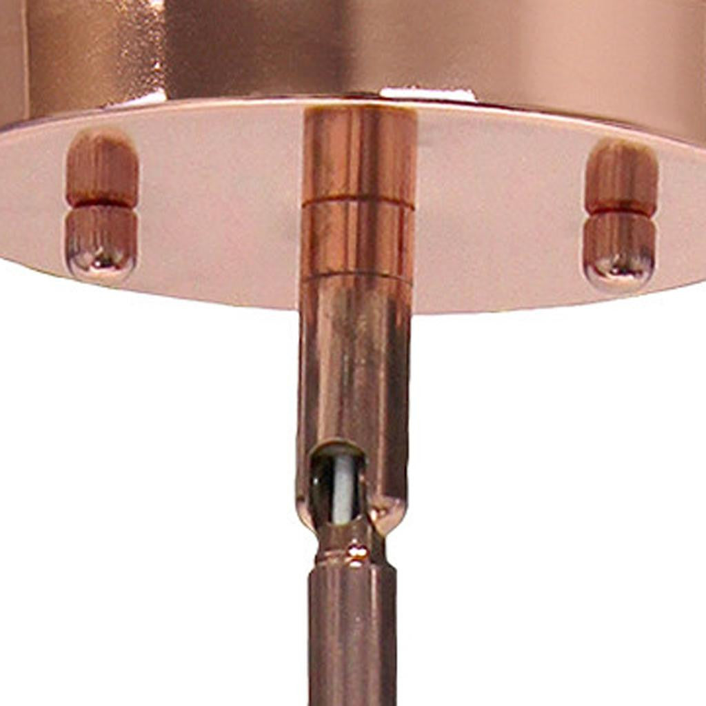 Rose Gold Cylinder Iron Ceiling Light With Clear Shades-Pendants-Hanging Lights-DECOROLALA