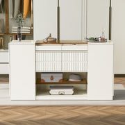 33" White Wood Six Drawer Combo Dresser-8