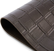 18" Set of Four Espresso Faux Leather Placemats-Dining Linens-DECOROLALA