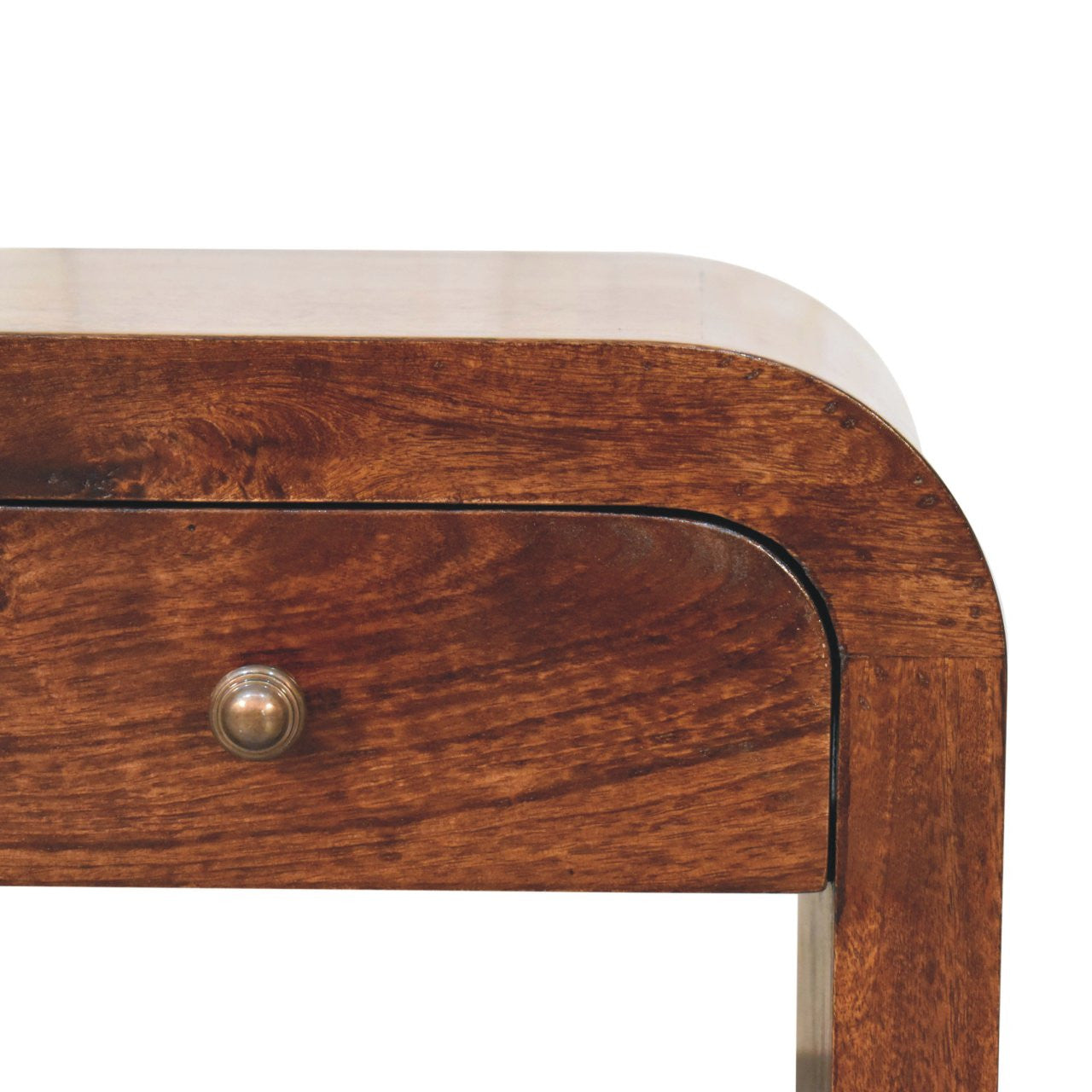 16" Brown Solid Wood One Drawer Nightstand-Nightstands & Bedside Tables-DECOROLALA