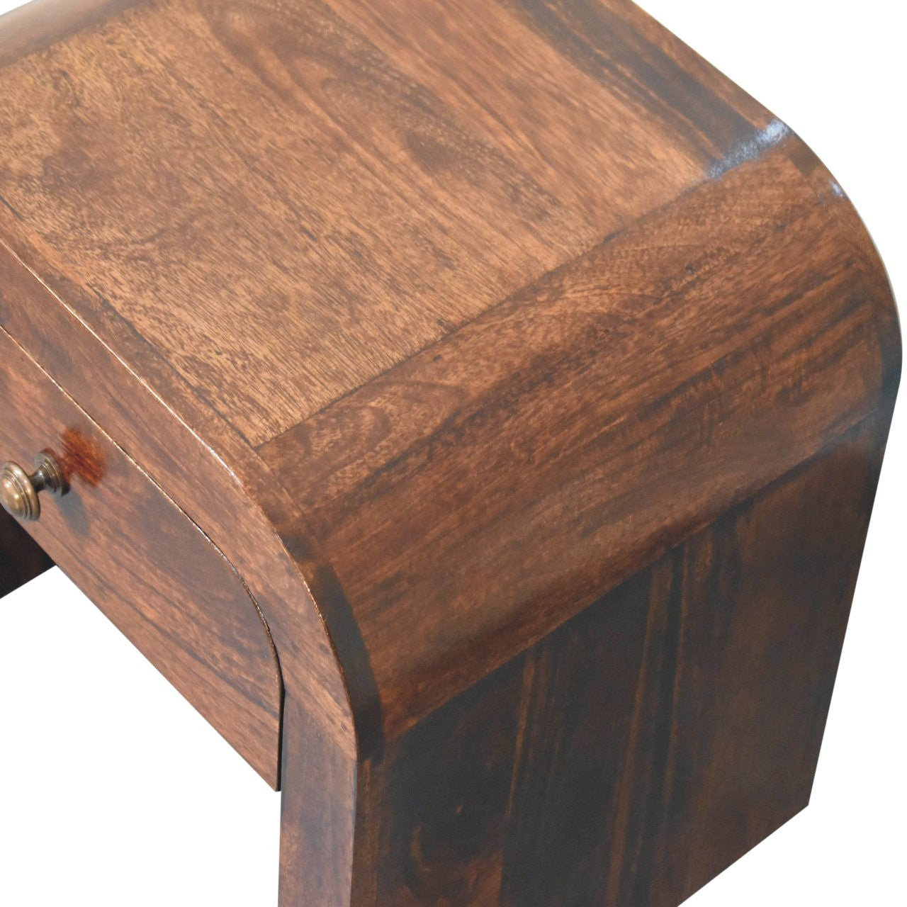 16" Brown Solid Wood One Drawer Nightstand-Nightstands & Bedside Tables-DECOROLALA