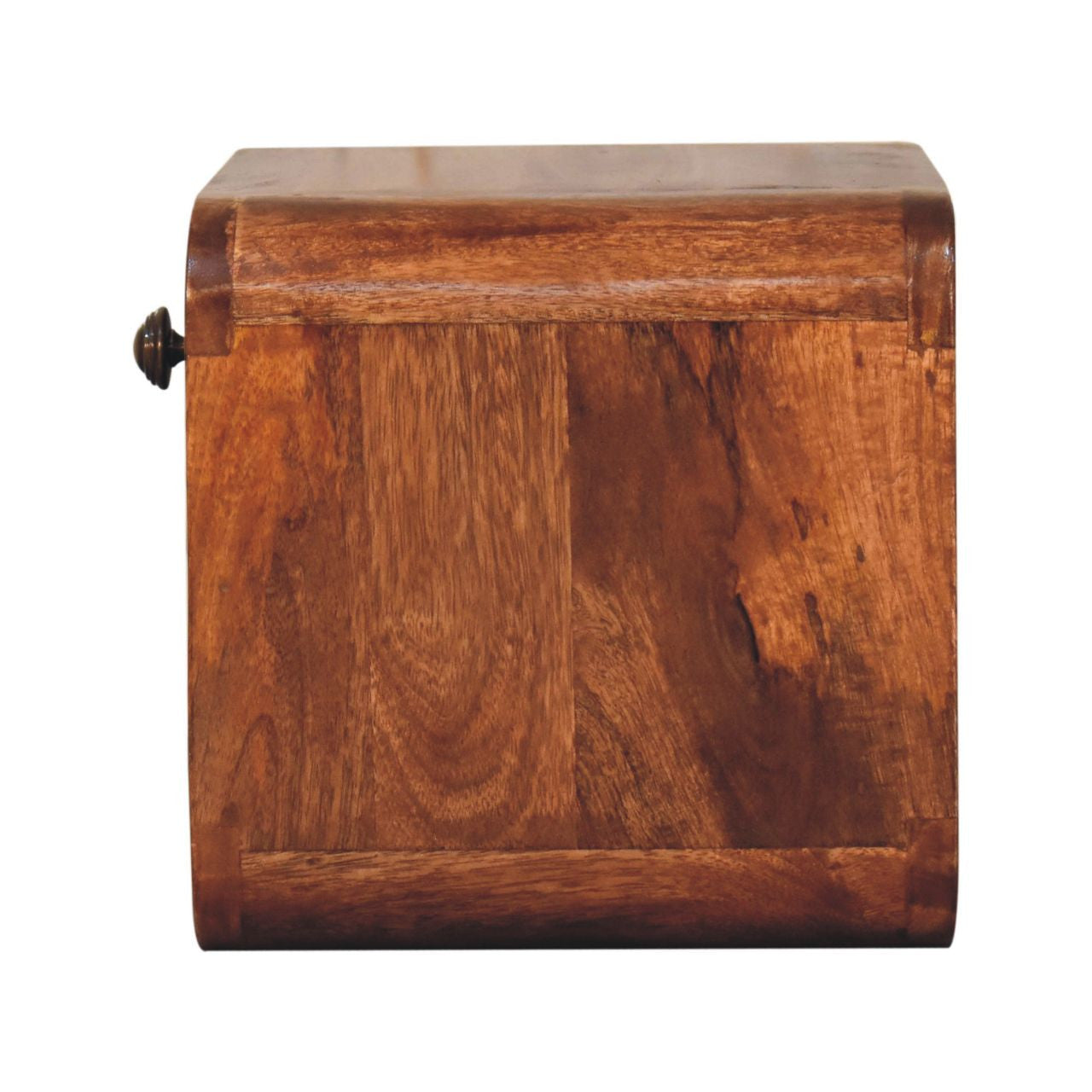 10" Beige Solid Wood Square One Drawer Nightstand-Nightstands & Bedside Tables-DECOROLALA