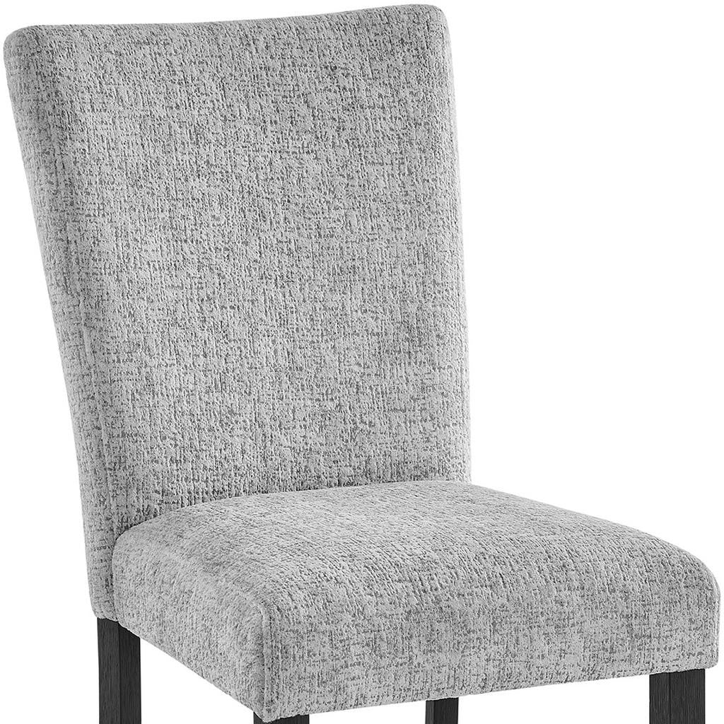 Set of Two Light Gray and Black Upholstered Fabric And Wood Dining Side Chairs-7
