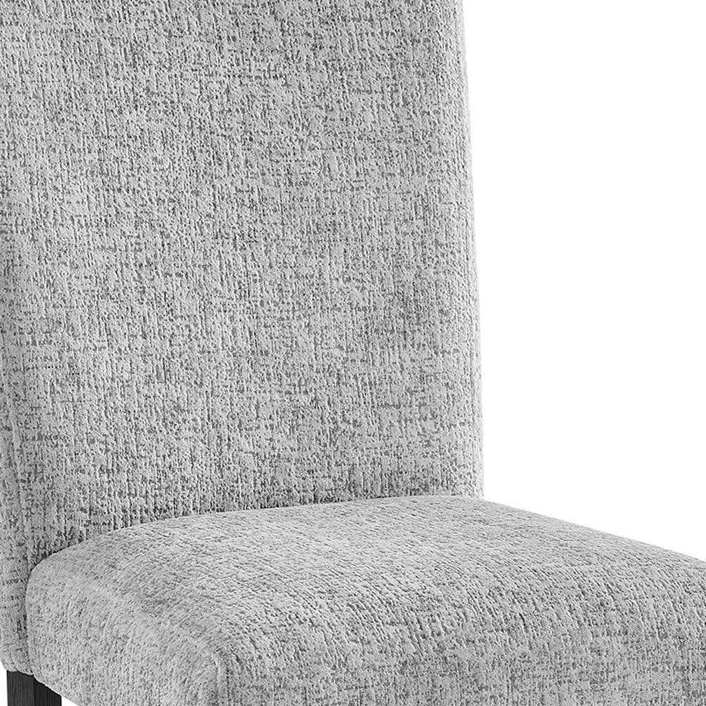 Set of Two Light Gray and Black Upholstered Fabric And Wood Dining Side Chairs-6
