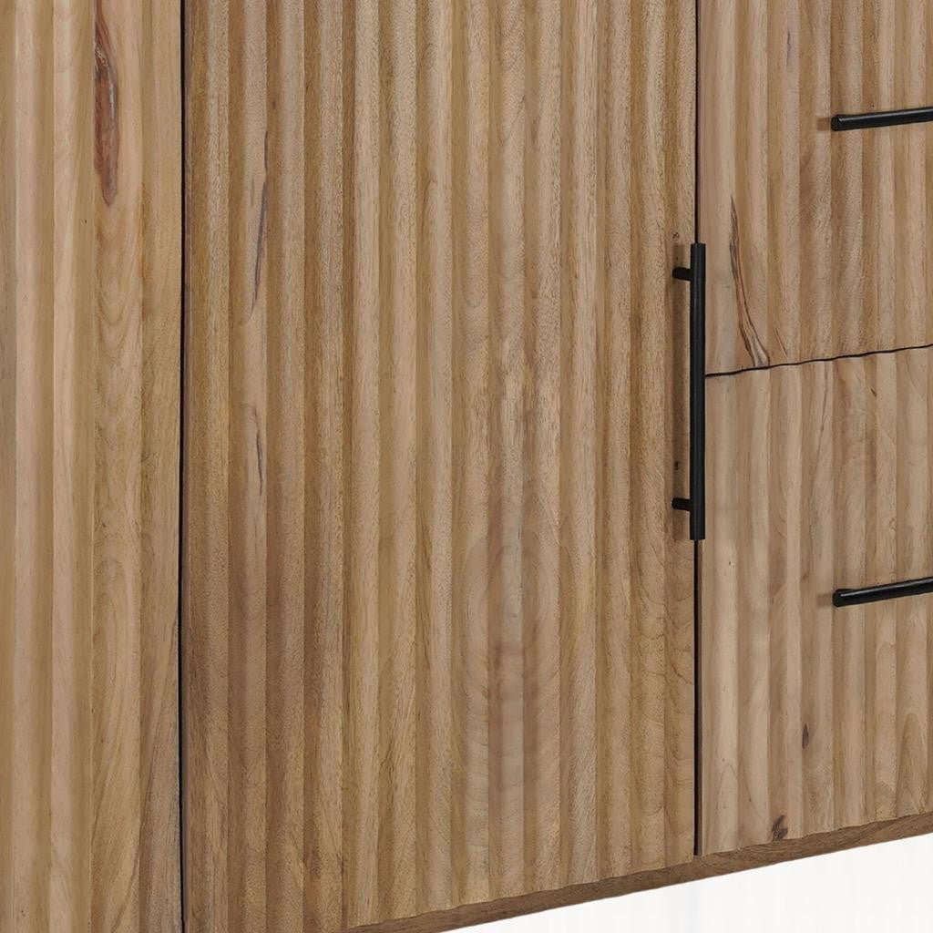 63" Bronze Solid Wood Two Drawer Sideboard with Two Doors-4