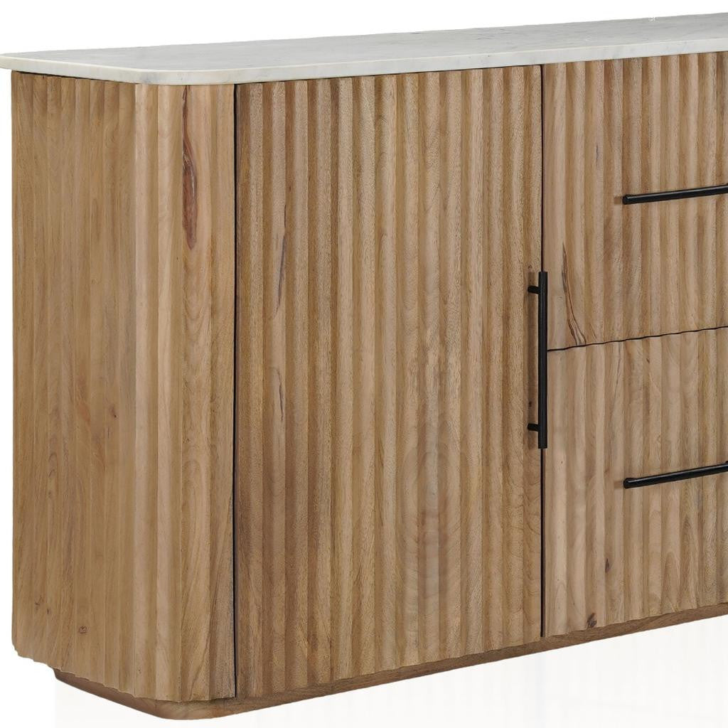 63" Bronze Solid Wood Two Drawer Sideboard with Two Doors-5