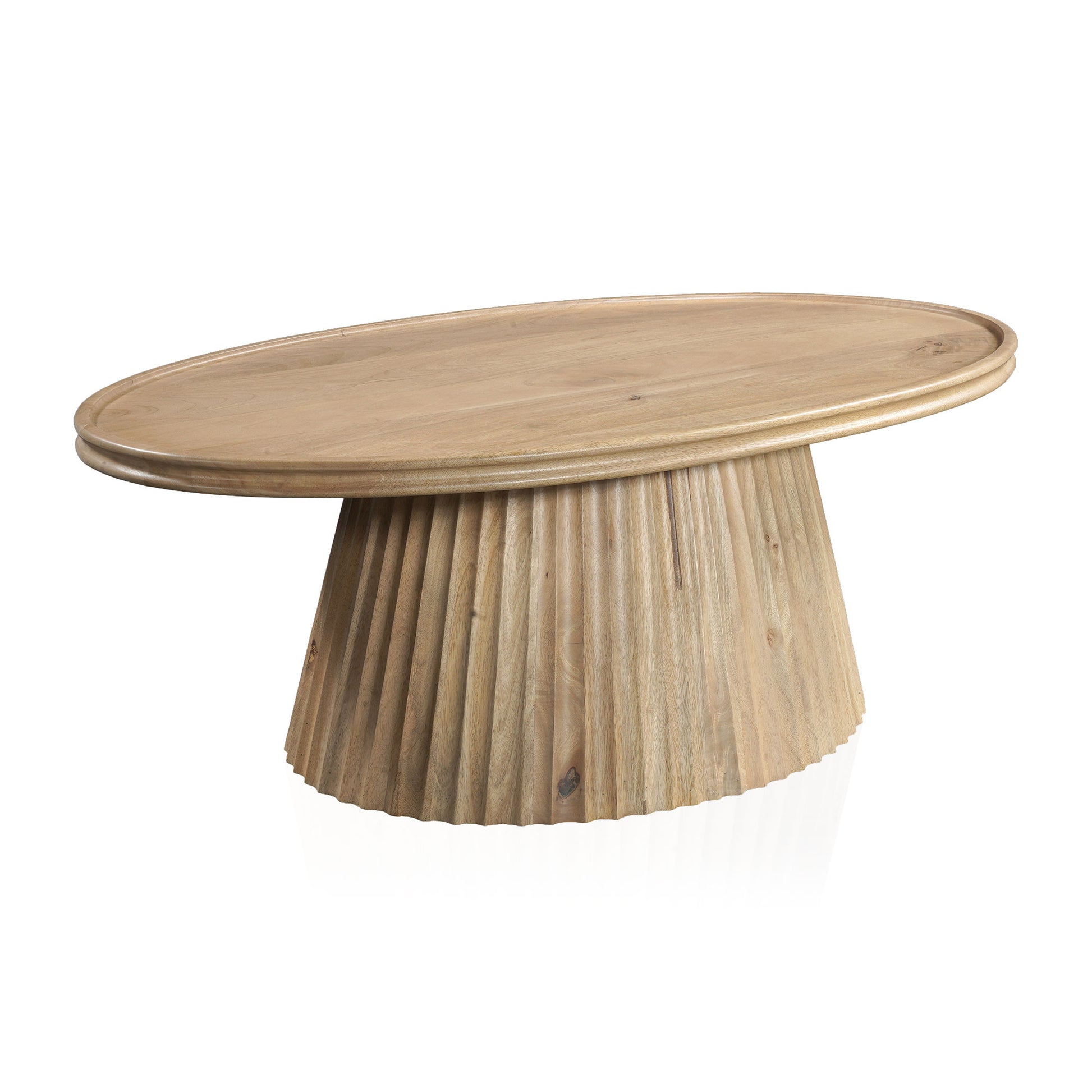 48" Brown Solid Wood Round Solid Coffee Table-0