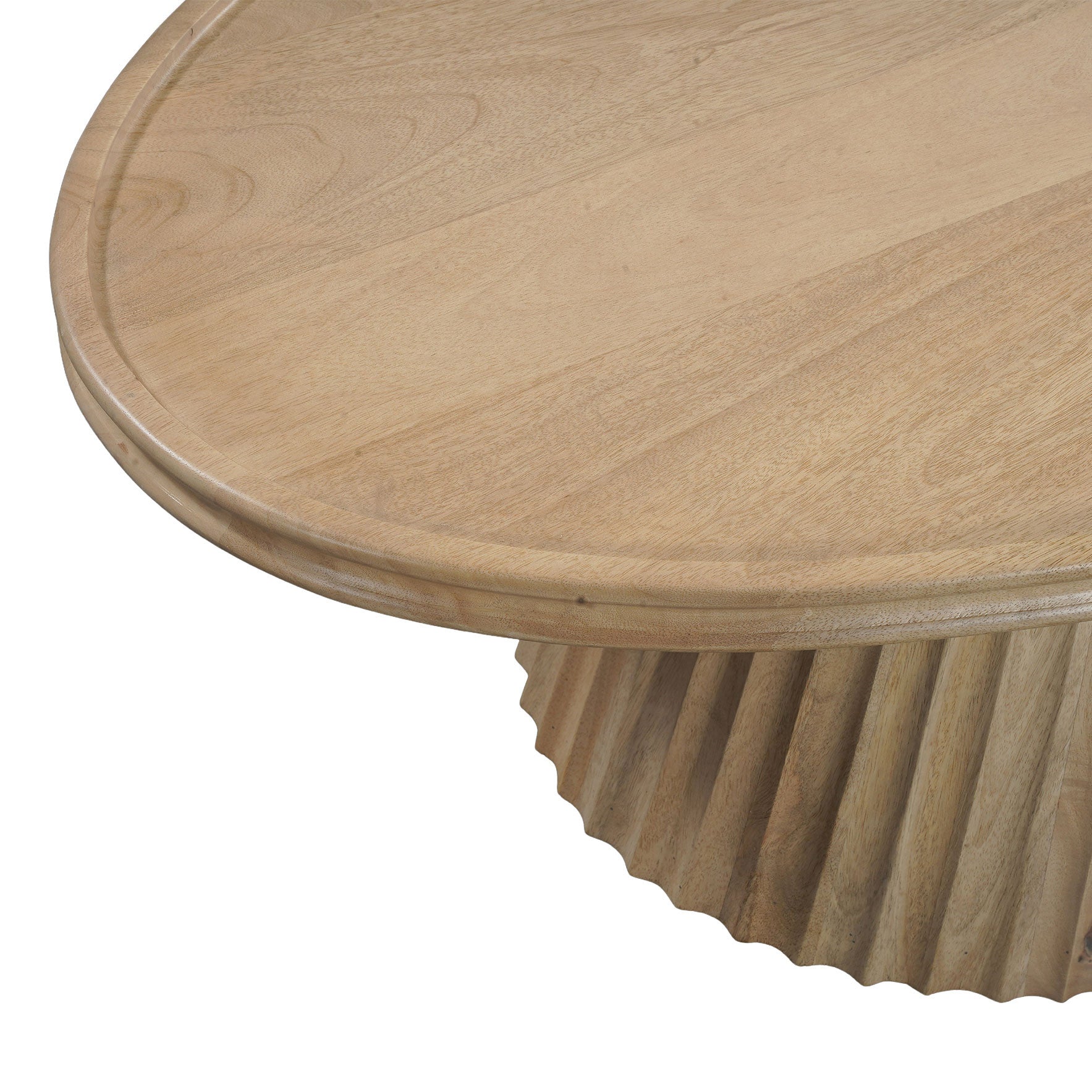 48" Brown Solid Wood Round Solid Coffee Table-2