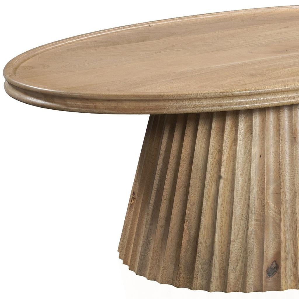 48" Brown Solid Wood Round Solid Coffee Table-4