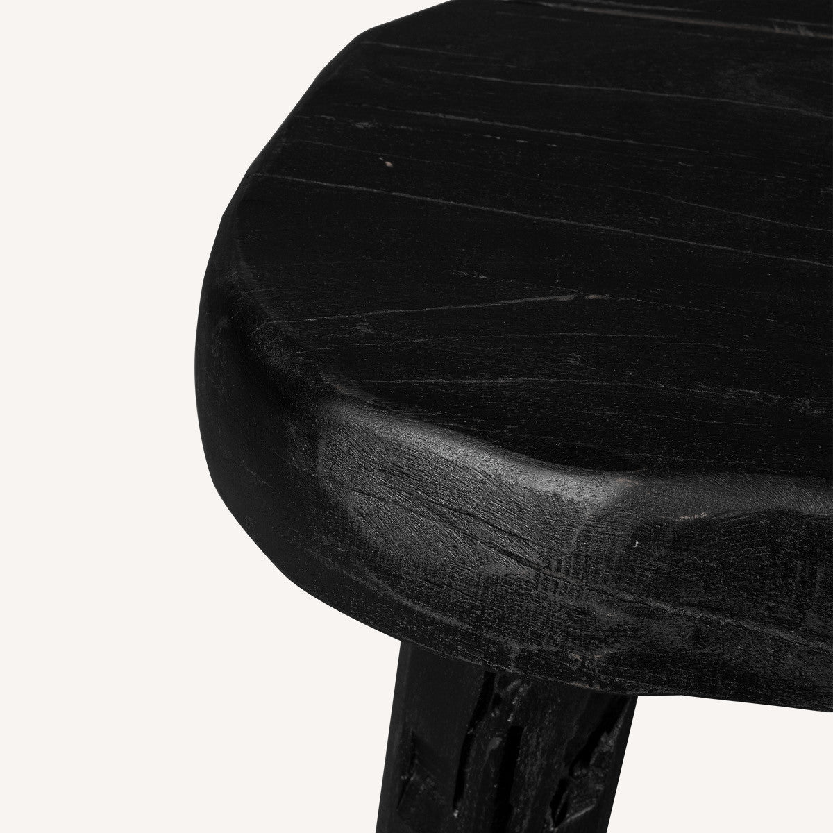 19" Black Solid Wood Round End Table-0