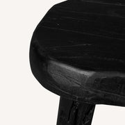 19" Black Solid Wood Round End Table-0