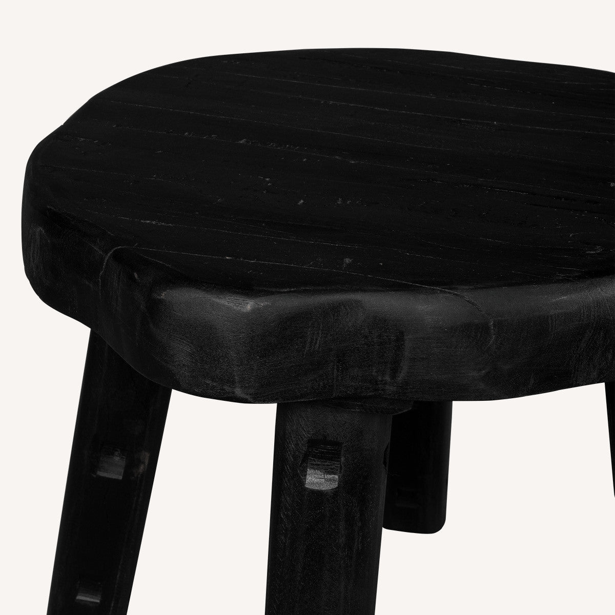 19" Black Solid Wood Round End Table-1