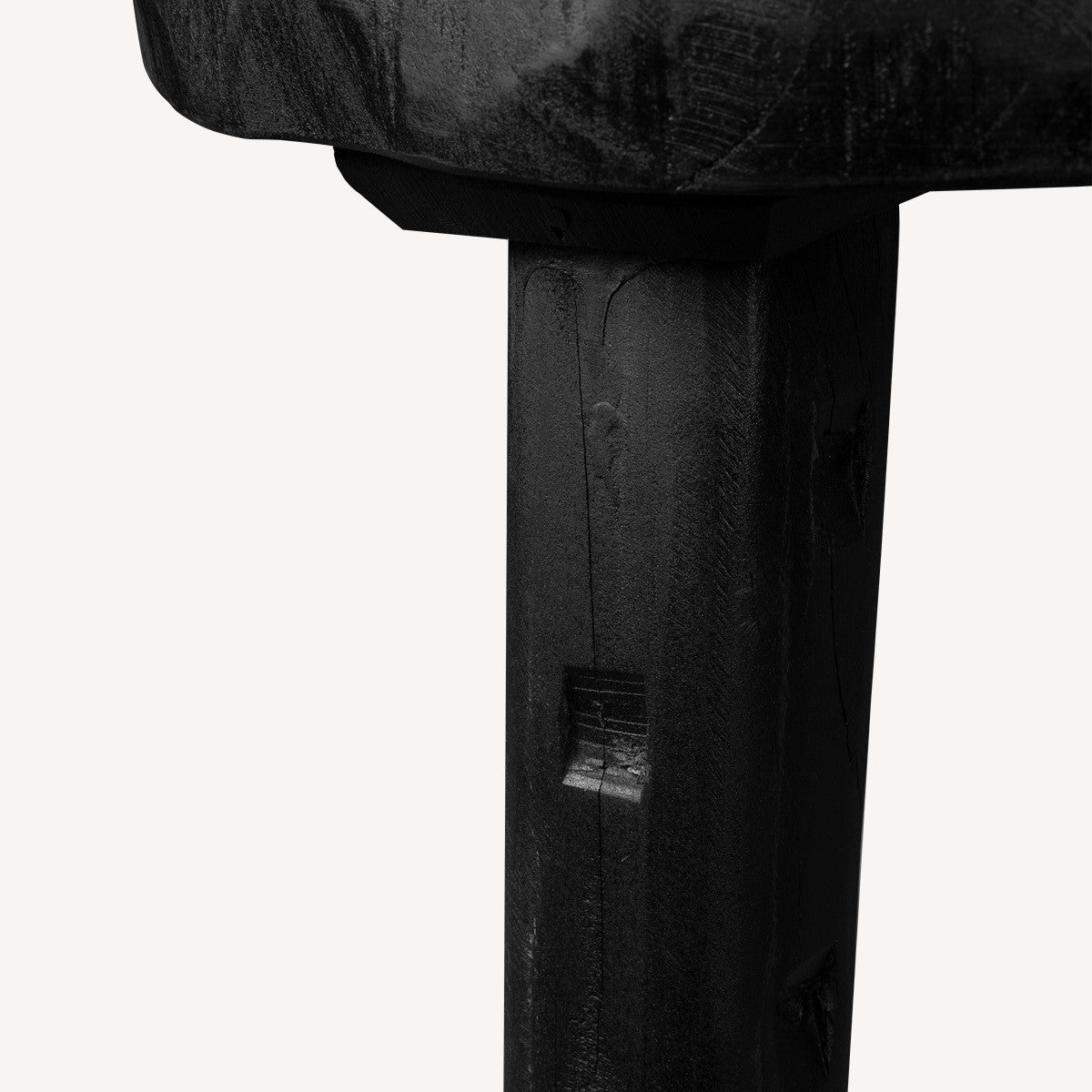 19" Black Solid Wood Round End Table-0