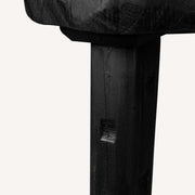19" Black Solid Wood Round End Table-0