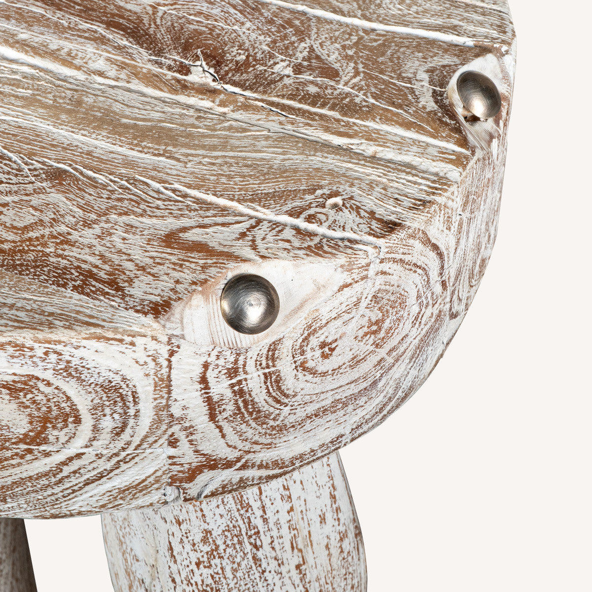19" White Solid Wood Round End Table-0