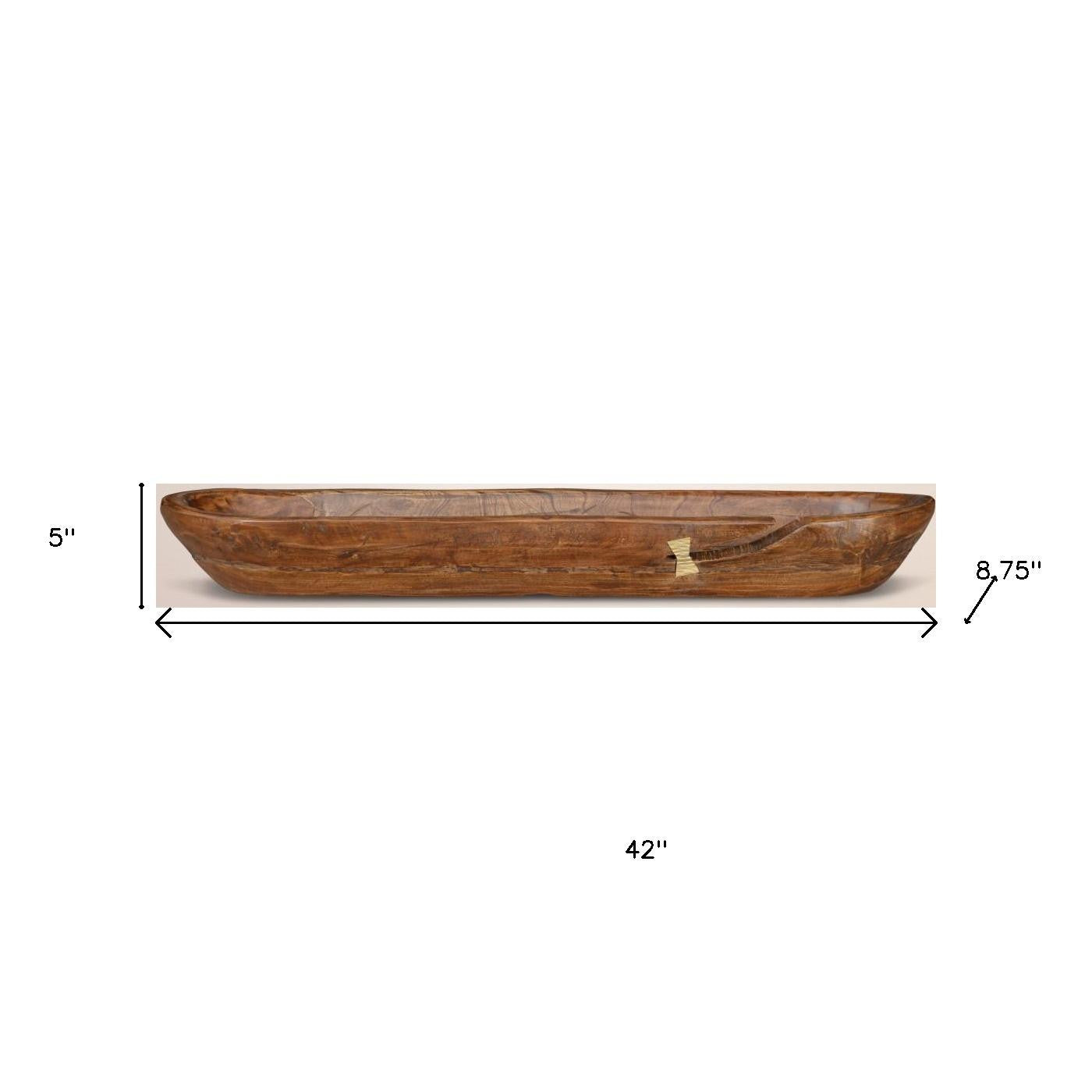 5" Brown And Natural Abstract Solid Wood Table Vase With Sculptural Details-4