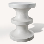 22" White Wood Round End Table-0