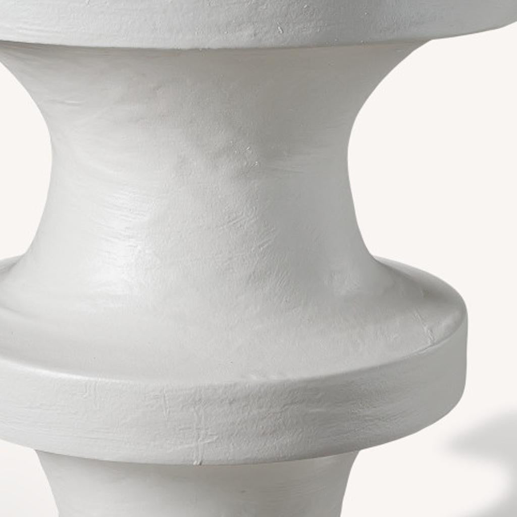 22" White Wood Round End Table-1