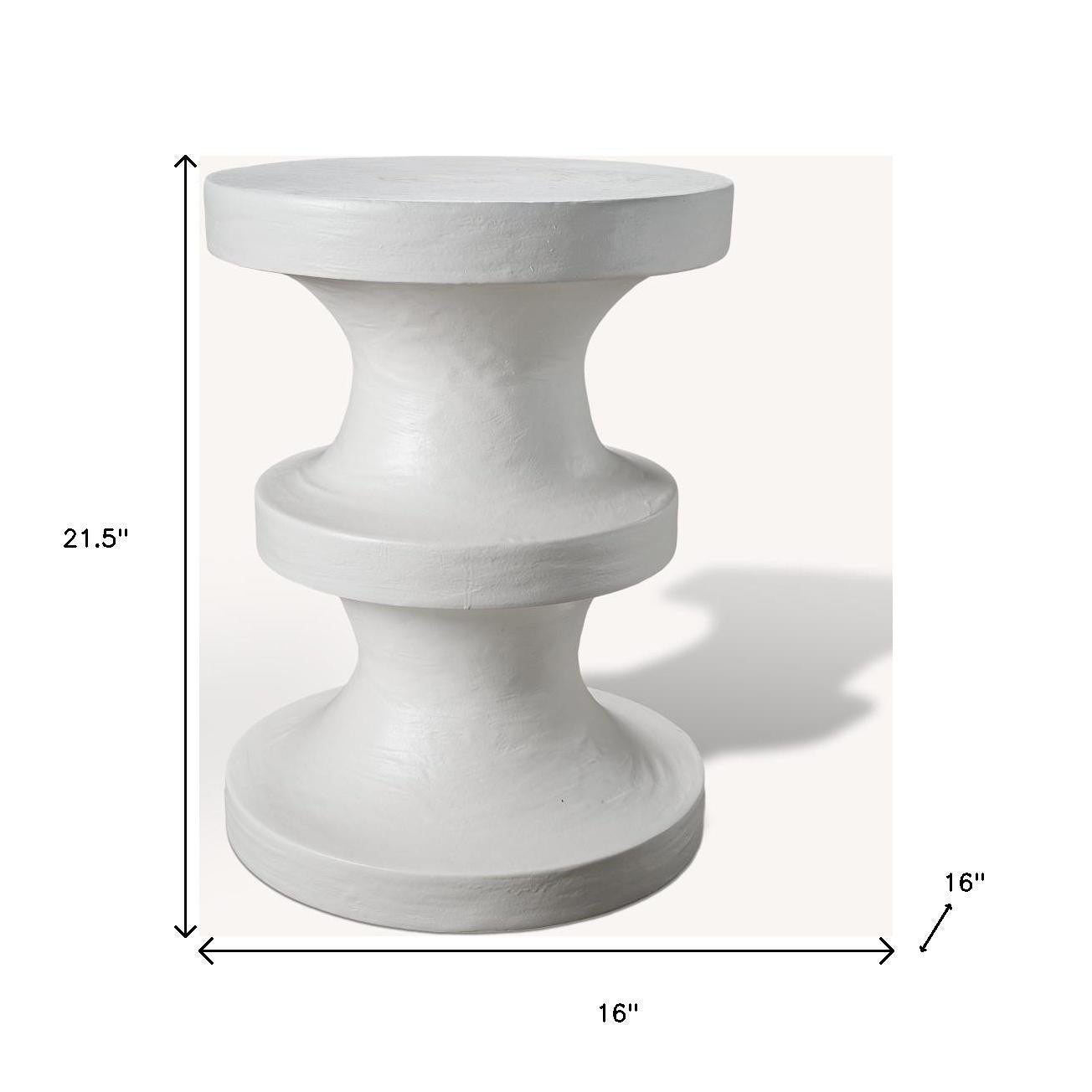 22" White Wood Round End Table-3