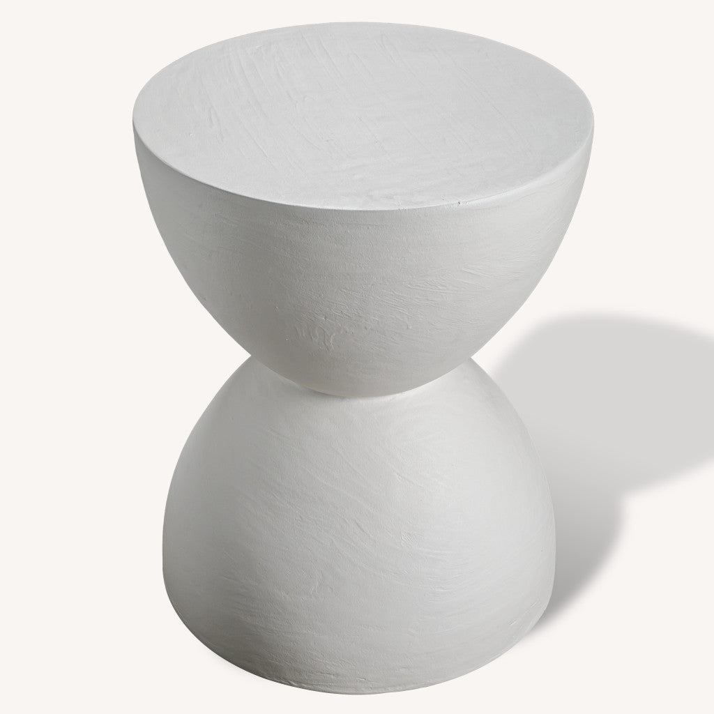 21" White Wood Square End Table-0