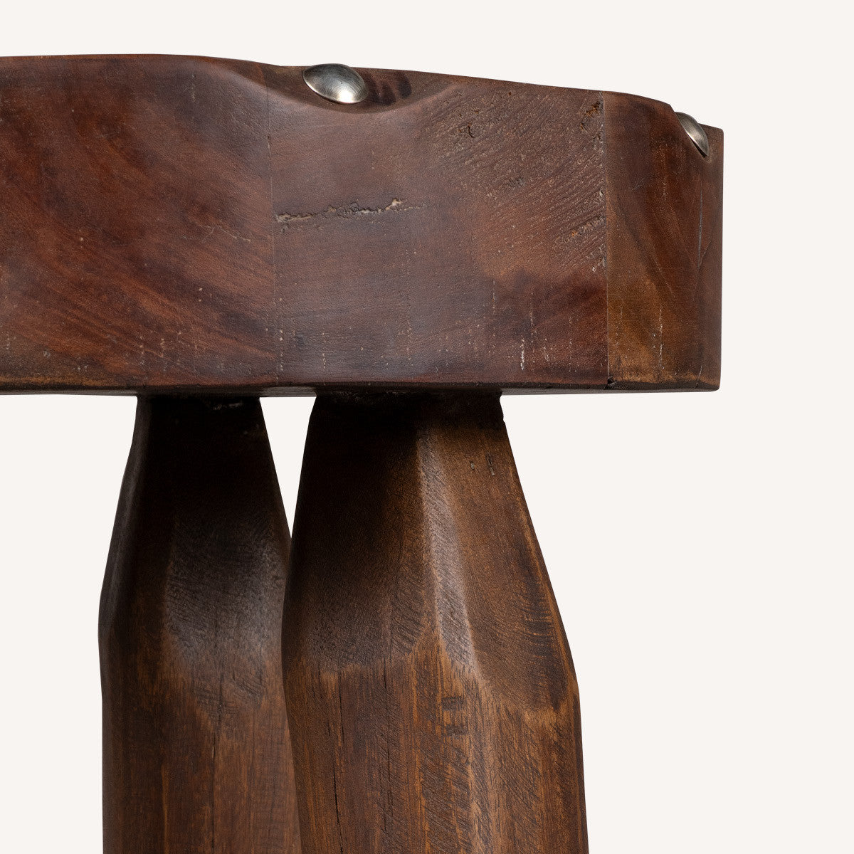 19" Brown Solid Wood Round End Table-1