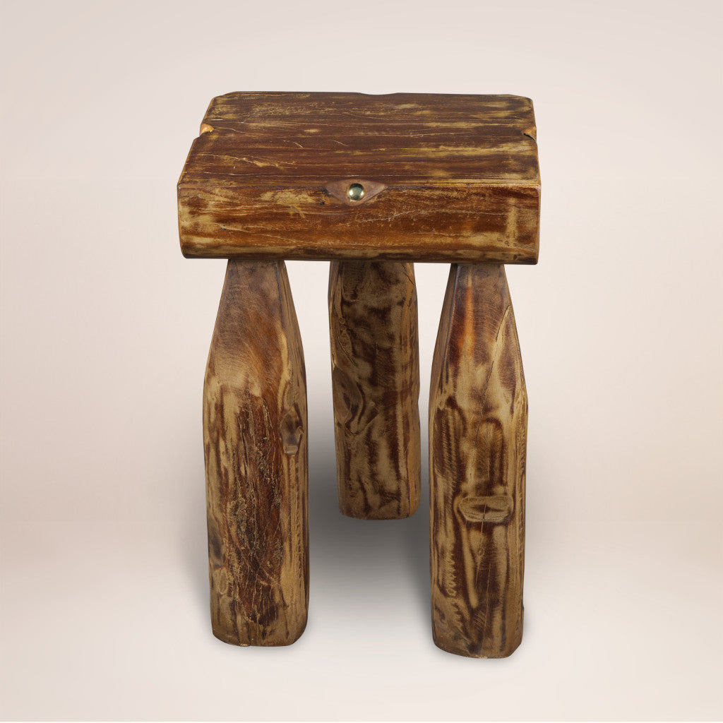 24" Brown Solid Wood Square End Table-4