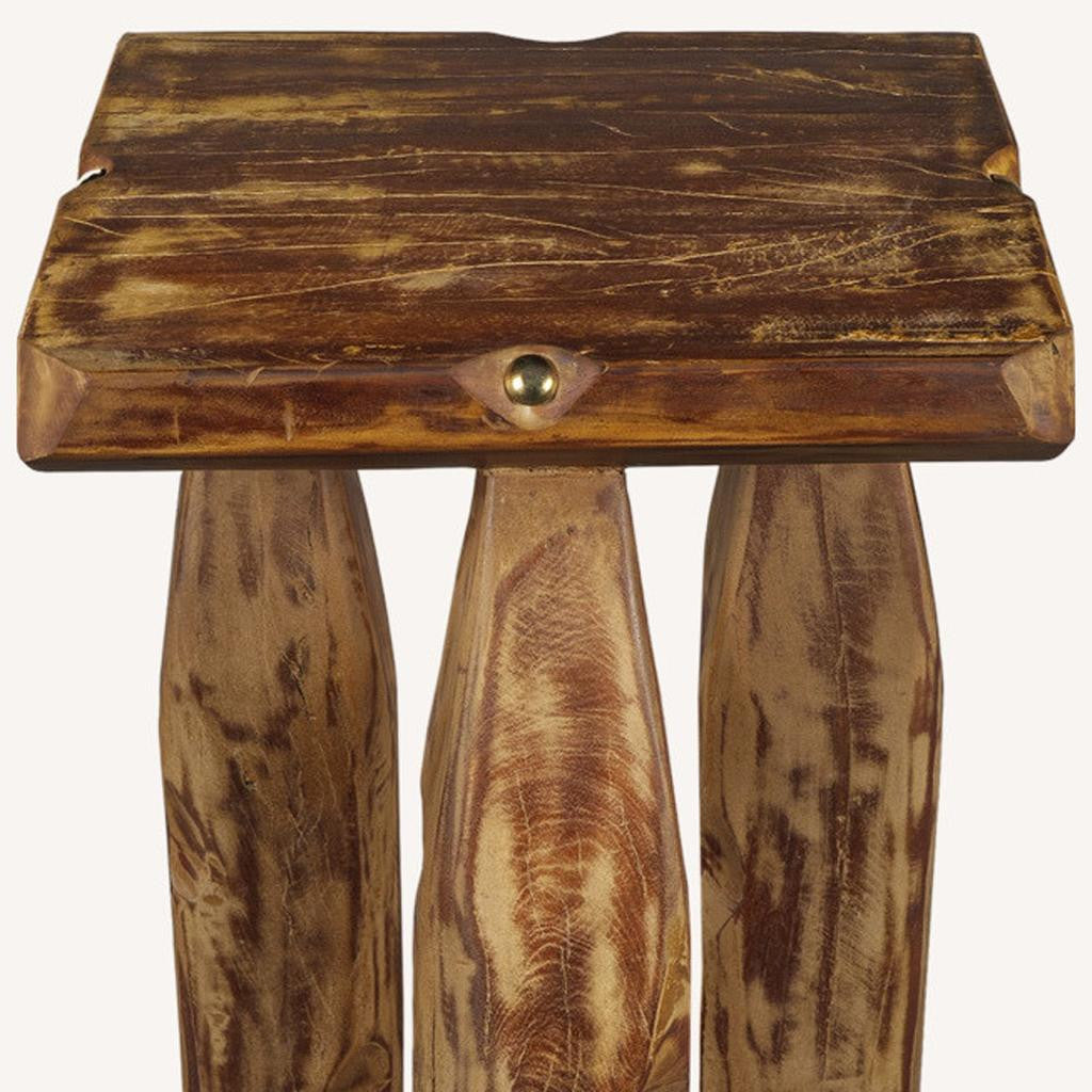 24" Brown Solid Wood Square End Table-3