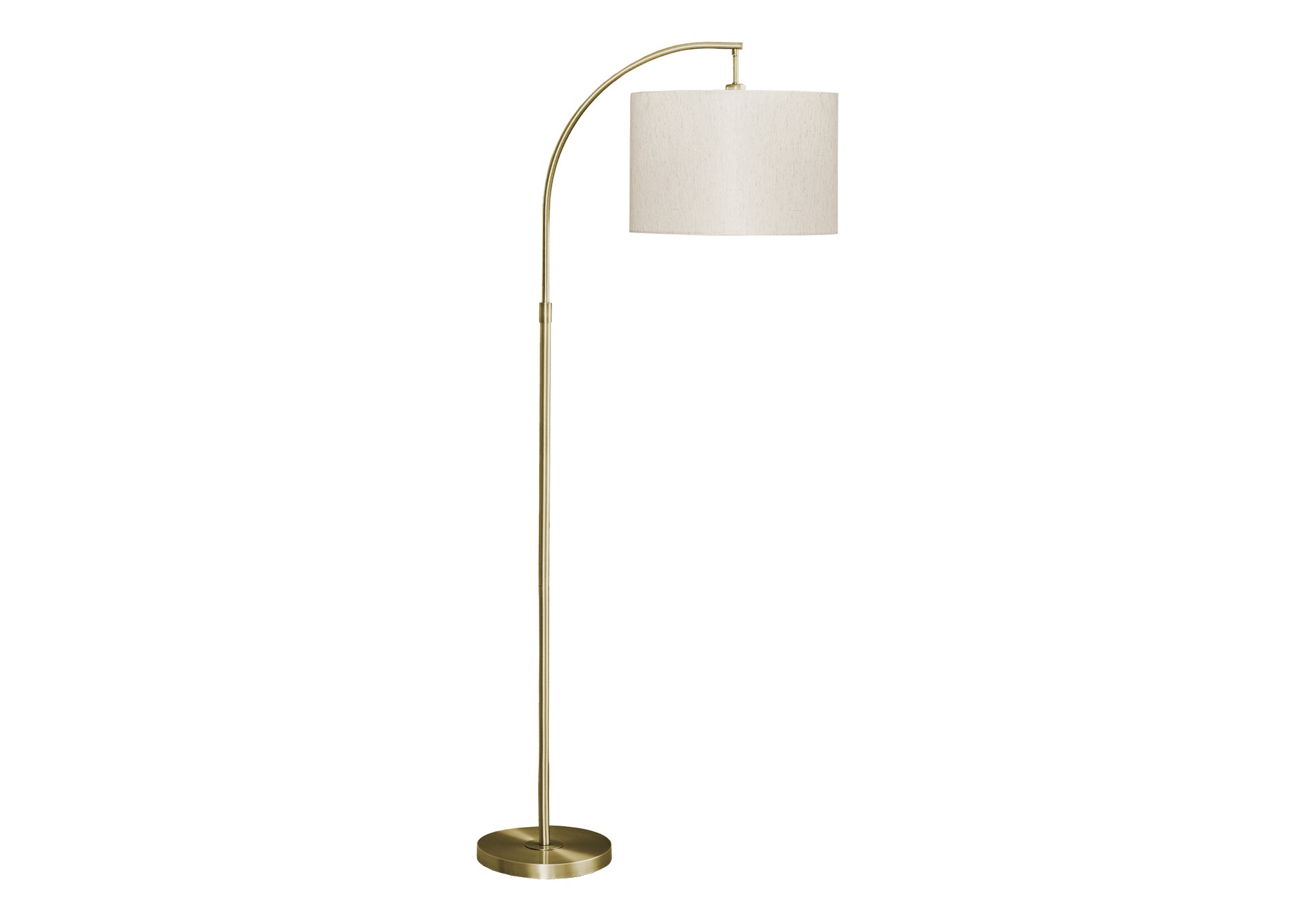 65"H Arc Floor Lamp - Black Metal with Ivory Shade-Lighting-DECOROLALA