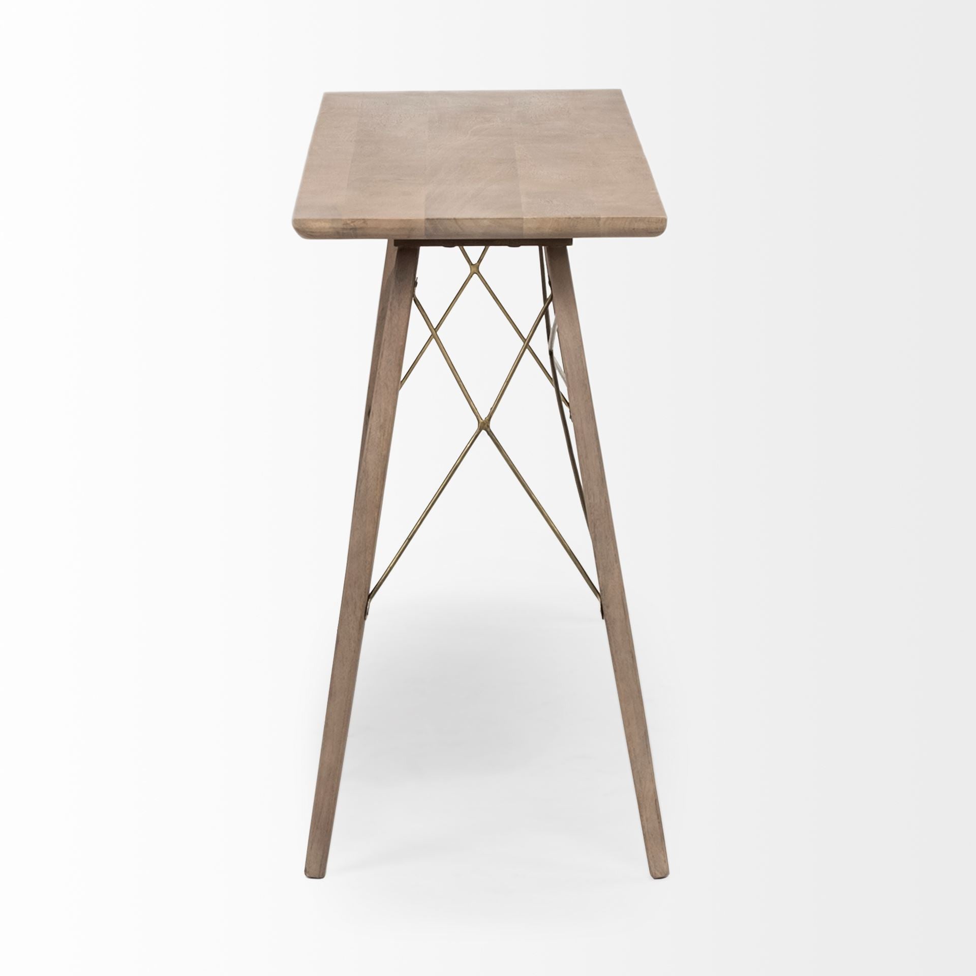 66" Brown Solid Wood Console Table-Console Tables-DECOROLALA