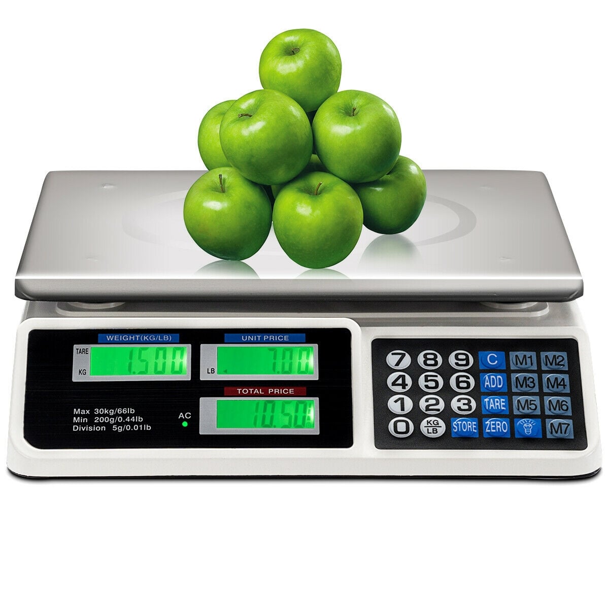 66 lbs Electronic Price Computing Scale with LCD Screen Display-Kitchen Tools-DECOROLALA