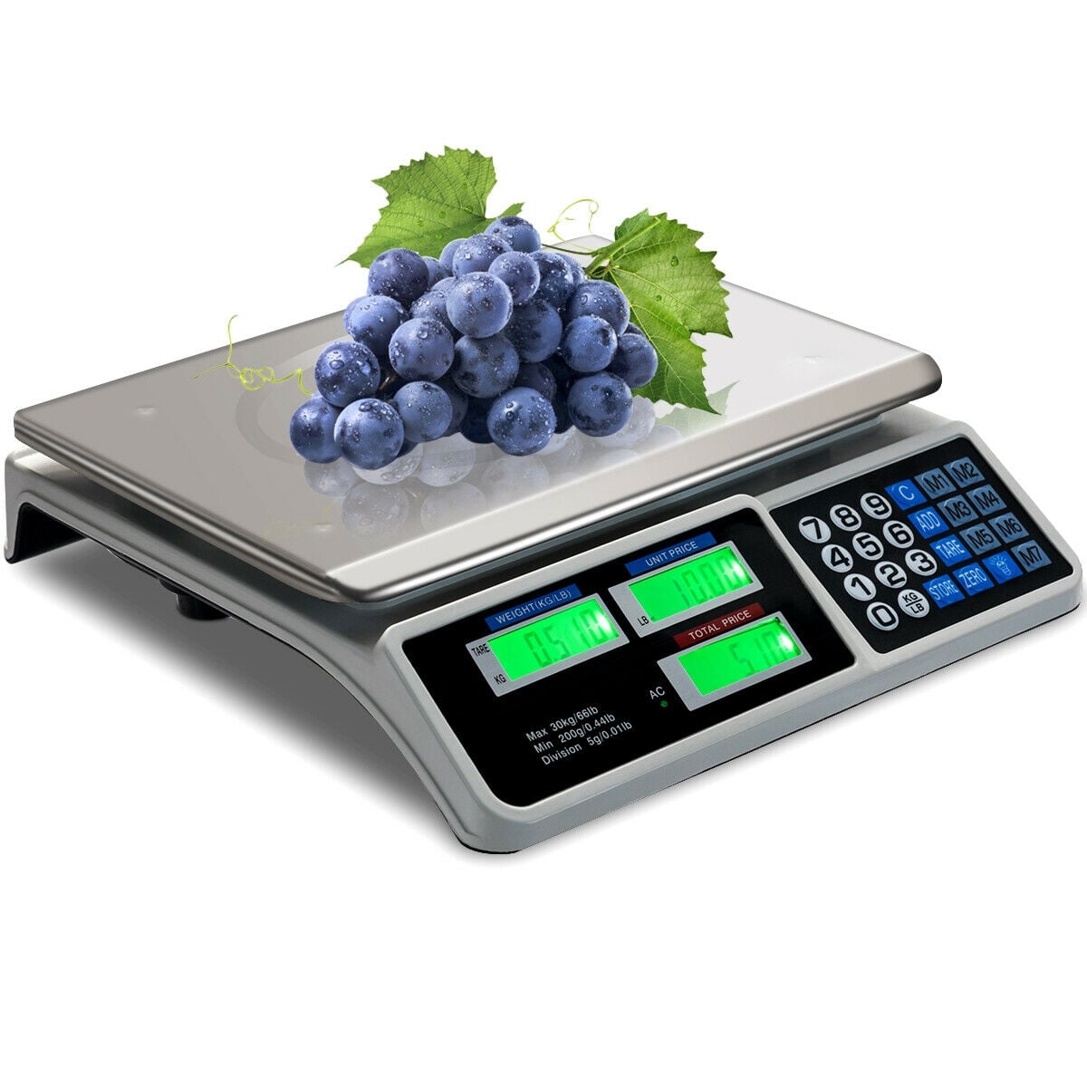 66 lbs Electronic Price Computing Scale with LCD Screen Display-Kitchen Tools-DECOROLALA