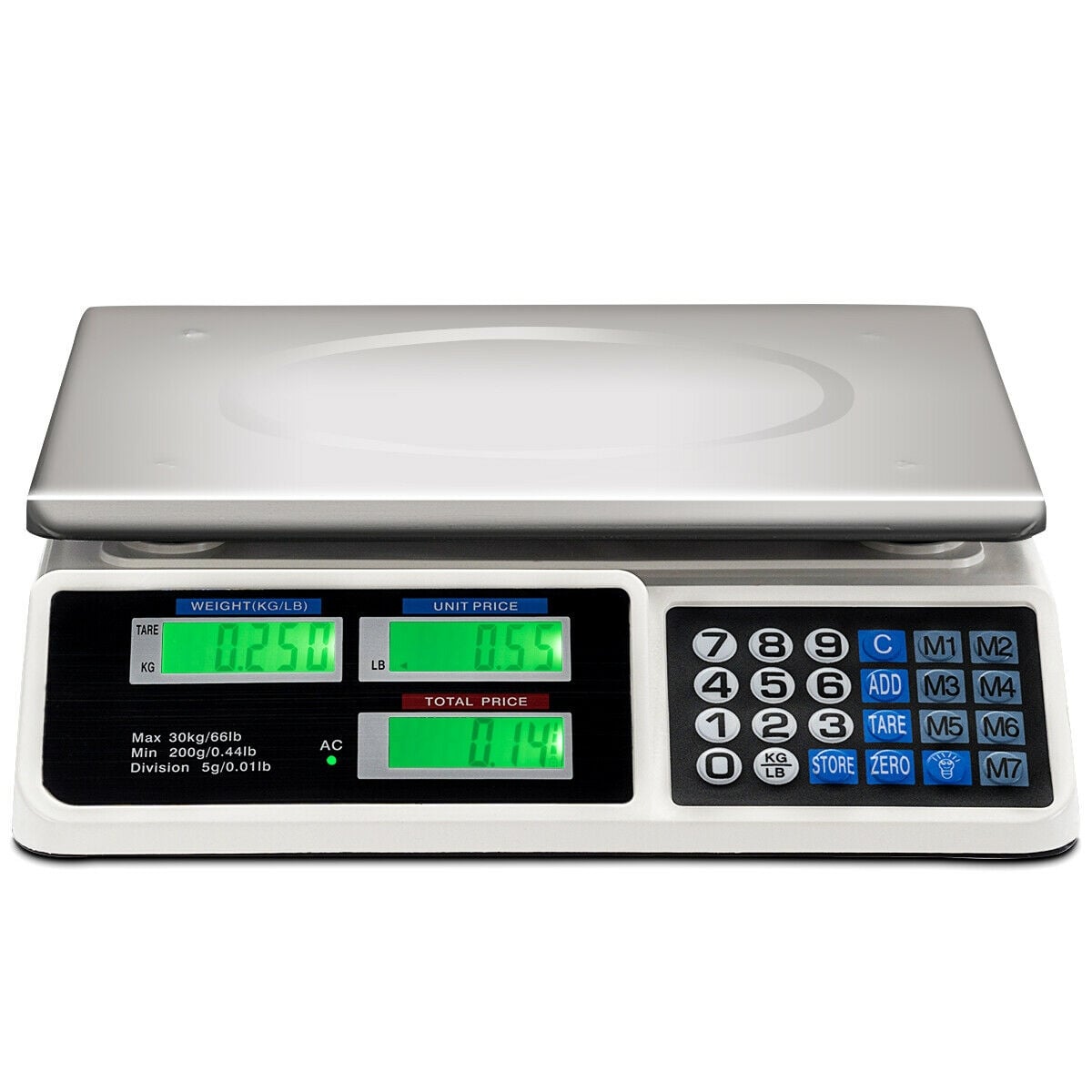 66 lbs Electronic Price Computing Scale with LCD Screen Display-Kitchen Tools-DECOROLALA