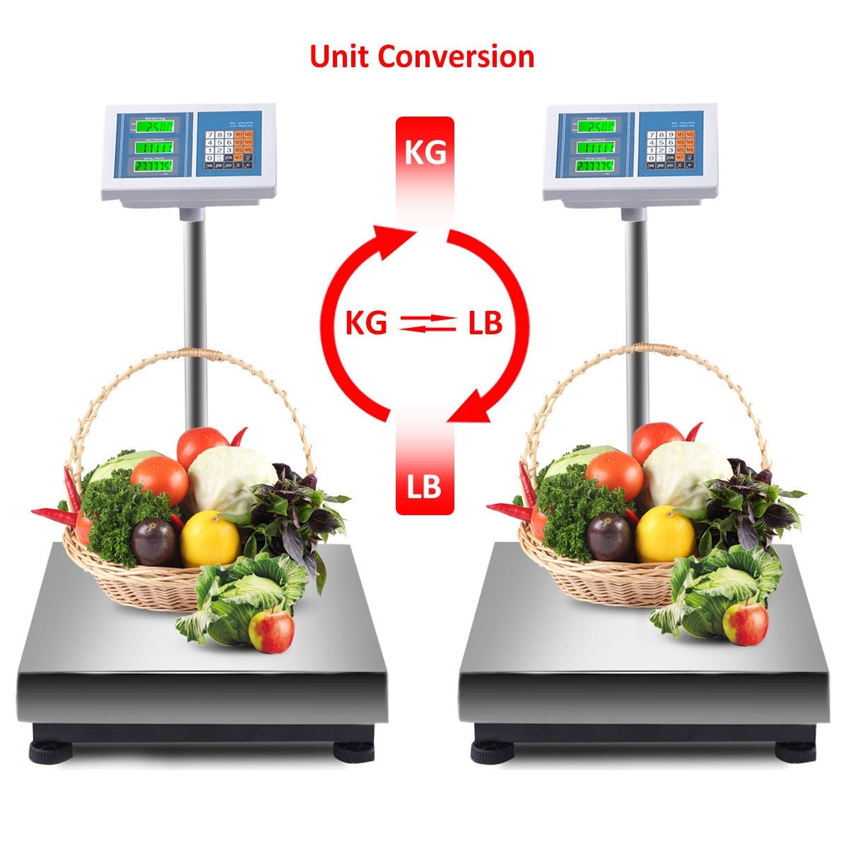 660 lbs Weight Computing Digital Floor Platform Scale-Kitchen Tools-DECOROLALA