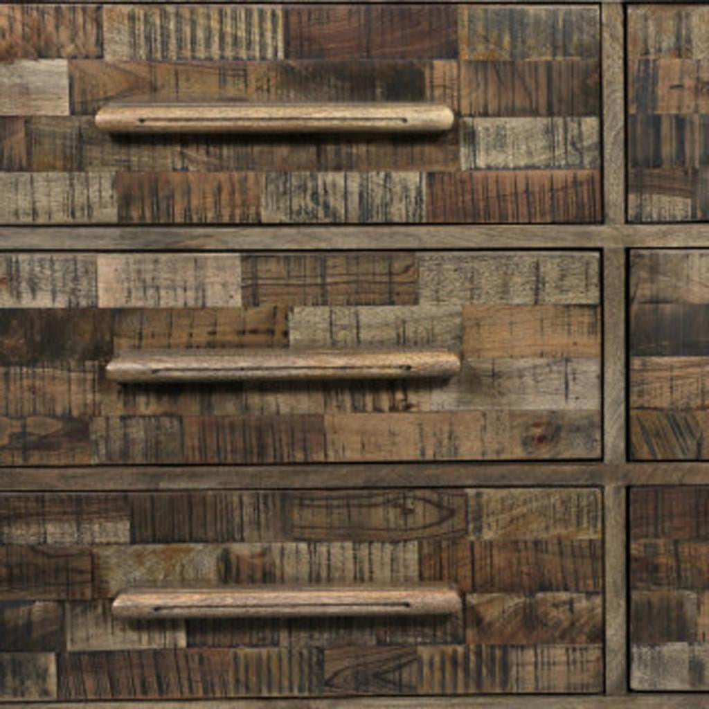 57" Brown Solid Wood Six Drawer Dresser-8