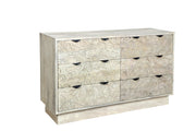 57" White Solid Wood Six Drawer Dresser-0