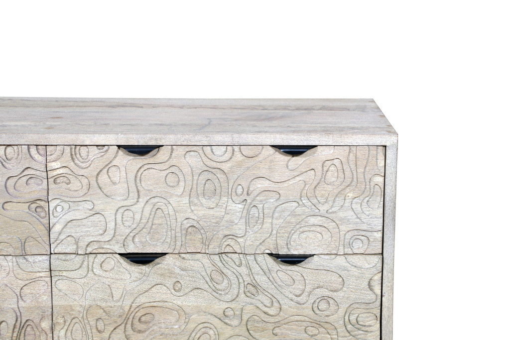57" White Solid Wood Six Drawer Dresser-8