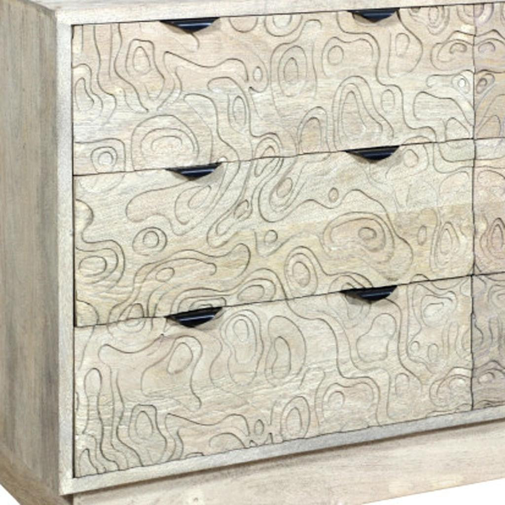 57" White Solid Wood Six Drawer Dresser-7