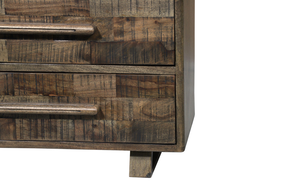 35" Brown Solid Wood Five Drawer Dresser-6
