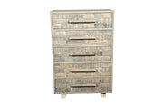 35" White Solid Wood Five Drawer Dresser-0