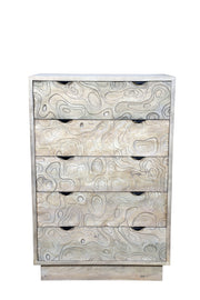 35" White Solid Wood Five Drawer Dresser-0
