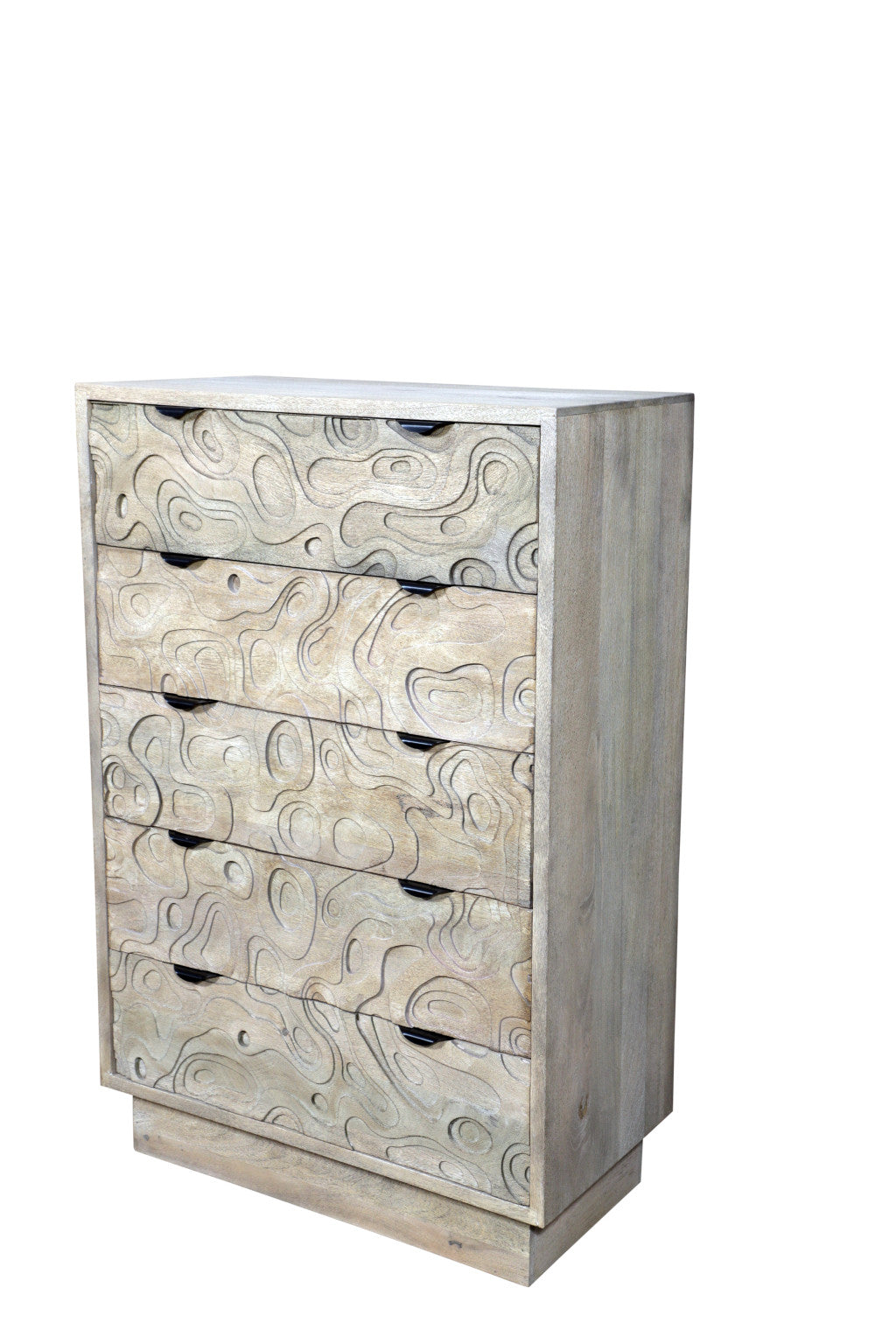 35" White Solid Wood Five Drawer Dresser-1
