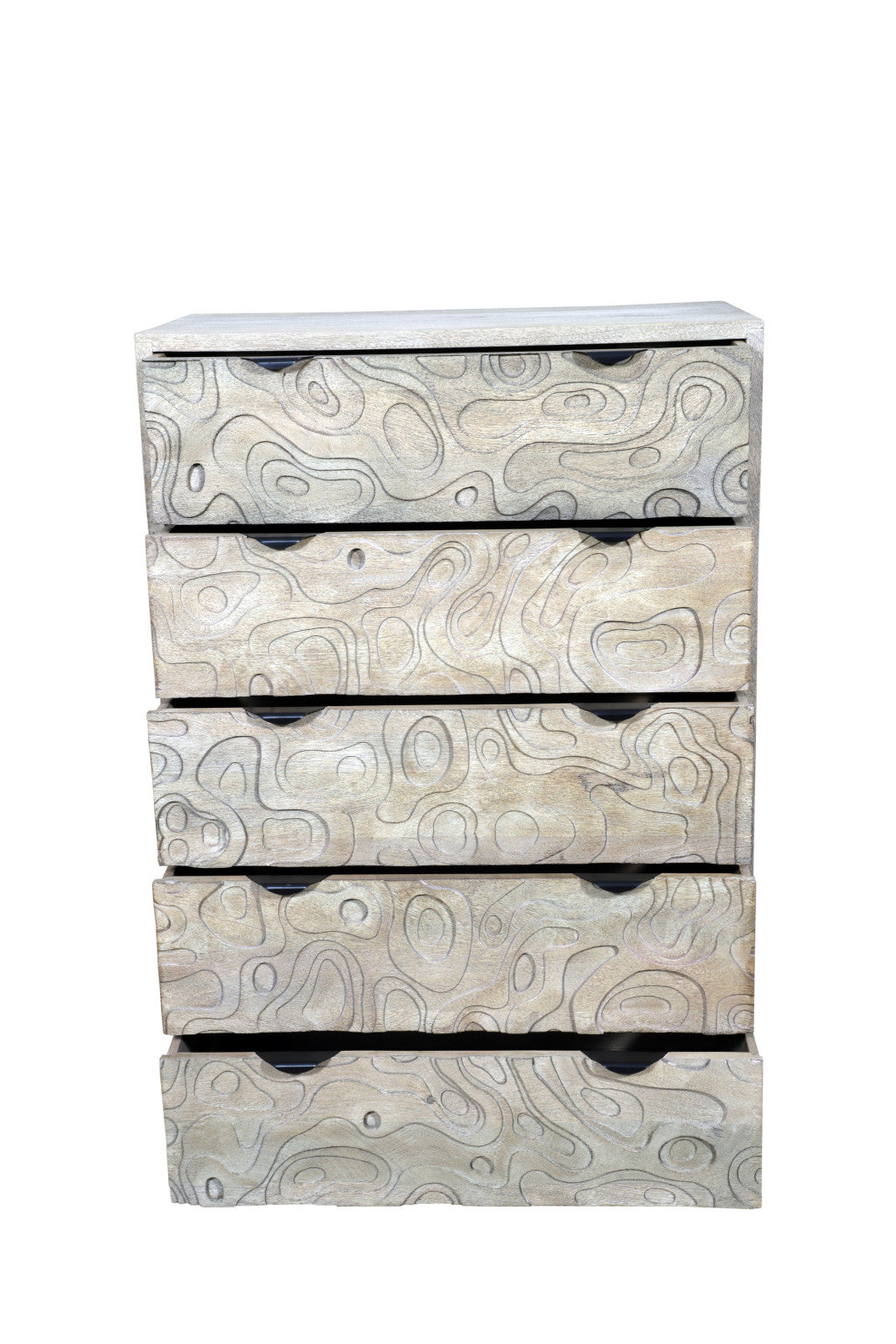 35" White Solid Wood Five Drawer Dresser-2