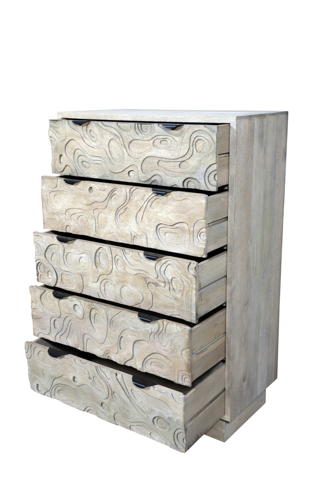 35" White Solid Wood Five Drawer Dresser-3