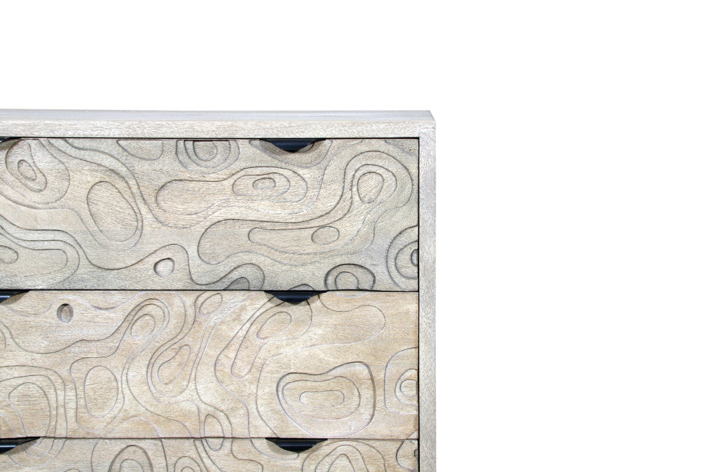 35" White Solid Wood Five Drawer Dresser-6